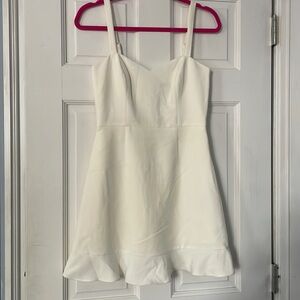 French Connection Whisper Ruffle Hem Sleeveless Fit & Flare Dress White Women's